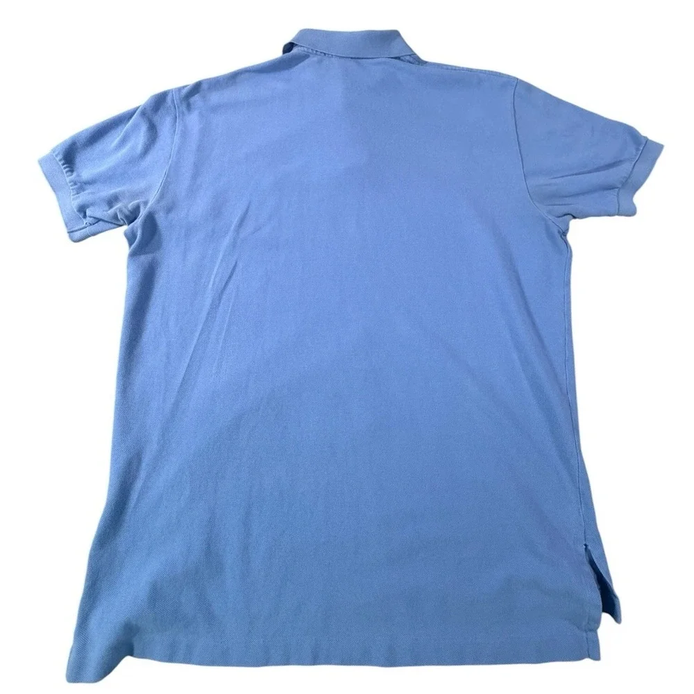 Polo Ralph Lauren Mens Blue Polo Shirt Orange Pony Cotton Classic Fit Size L
